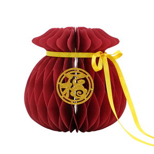 Decorazione Personalizzata a Nido d'Ape in Carta, Ornamento Portafortuna per il <span class=keywords><strong>Capodanno</strong></span> Cinese, Centrotavola 3D per Casa e Negozi - Product Image 1