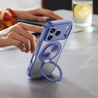 Funda Protectora con Soporte Giratorio 360 Grados y Magnética Fuerte con Tacto de Piel para iPhone 17 Pro Max