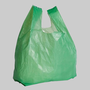 Venta al por mayor de bolsas de camisetas de compras de supermercado verde personalizado de uso pesado para exposiciones - Product Image 3