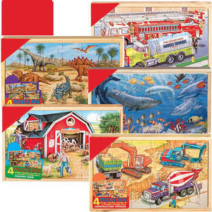 24 pièces quatre-en-un boîte en bois Puzzle 1.45 transport éducatif pour enfants dinosaure dessin animé jouet cadeau pour enfants - Product Image 4