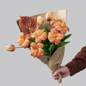 Piante di Anthurium <span class=keywords><strong>B</strong></span>-99 in PU Effetto Naturale, Fiori Artificiali all'Ingrosso per Decorazioni da Tavola - Product Image 6