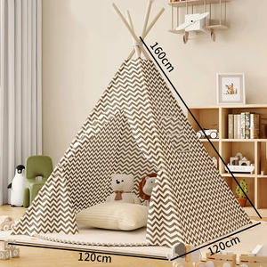 <span class=keywords><strong>Tenda</strong></span> da Gioco Portatile per Bambini in Cotone e <span class=keywords><strong>Lino</strong></span>, Casetta Pieghevole per Interni, <span class=keywords><strong>Tenda</strong></span> Teepee - Product Image 4