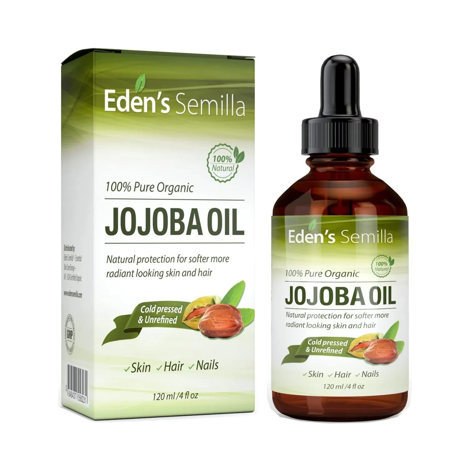 Huile de Jojoba 100% biologique certifiée, Pure et hydratante, pour une peau éclatante, des cheveux lisses et soyeux et des ongles solides-462052