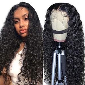 Customize Wig Vendors Wholesale Indian Virgin Hair Lace Frontal Wig 13*4 Natural Deep Virgin Human Raw Indian Hair Wig Deep Wave