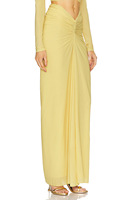 Robe de cocktail sur mesure haut de gamme à manches longues, coupe ajustée, extra longue, taille mi-haute torsadée, couleur unie, fabrication OEM