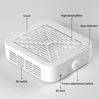 SNRQI WL007 Aspirateur de poussière pour ongles en plastique blanc, filtre, ventilateur sans balais à turbine 120W, aspiration super puissante, 100-240V