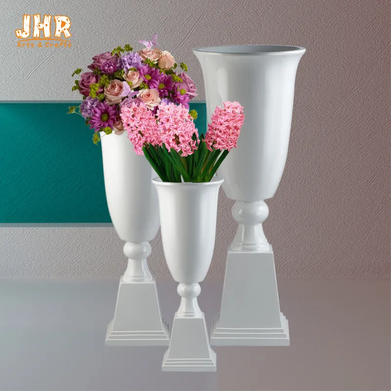 Vaso personalizado branco brilhante para mesas de casamento, venda imperdível