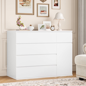 <span class=keywords><strong>Commode</strong></span> moderne en bois avec grands tiroirs, meuble de chambre à coucher en panneaux de particules (PB) - Product Image 2