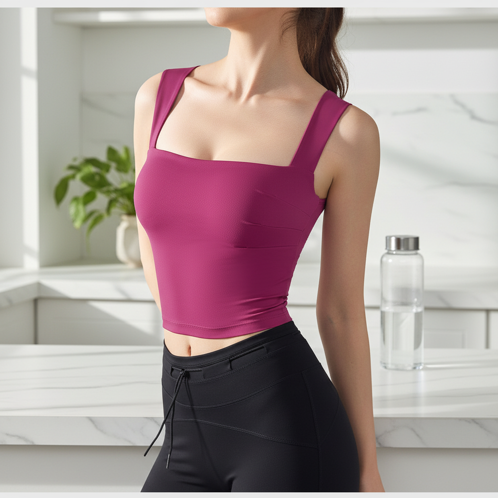 397 Yoga Vest Wear Fixed Cup Ladies High Elastic Breathable Sweat-Wicking Spandex/Nylon Waist Slim Pilates Sleeveless Top