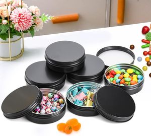 Envases Redondos de Aluminio Negro Mate de Doble Cara de Grado Alimenticio VANTUR de 5g-60g con Tapa para Uso Alimentario y Cosmético - Product Image 4