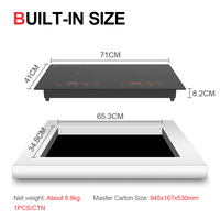 Table de cuisson à induction encastrable 3500W, 2 brûleurs, double plaque à induction, norme européenne, avec certification CE