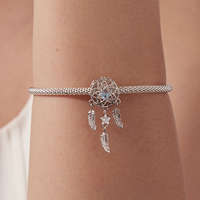 Pendentif bohème en argent plaqué avec incrustation d'opale, cadeau unisexe