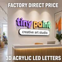 Lettres en relief LED 3D personnalisées, éclairées par l'avant, étanches IP65, en acrylique, pour logo d'entreprise, publicité, bar, bureau, boutique, devanture de magasin