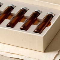 Boîte rigide personnalisée avec couvercle et base blancs pour flacons de peptides, logo UV sélectif sur éponge, impression offset sur carton, soins personnels