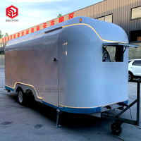 Belyoo Food Truck mobile de luxe Pizza Crème glacée Jus Boisson Cocktail Mobile Bar Restauration Remorque Vintage Trailer