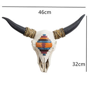 カスタムメイドの動物の壁掛け樹脂バッファローの頭の彫像バイソンスカル - Product Image 3