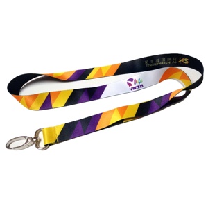 Wholesale Custom Printed <b>Polyester</b> Pink Adjustable Neck <b>Lanyard</b> Sublimation Black <b>Lanyard</b> with Logo Custom - Product Image 3