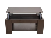 Table basse en bois H, design minimaliste antique, écologique, hauteur réglable avec rangement