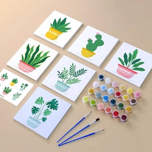 Kit de peinture numérique à l'huile DIY avec pinceaux doux et accessoires, style animaux de dessin animé - Product Image 3