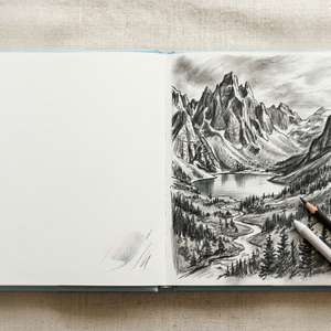 Carnet de croquis personnalisé LABON en daim avec logo montagne en relief, journal d'art personnalisé, carnet de dessin carré à couverture rigide, vente en gros - Product Image 4
