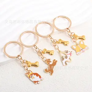 2404 nhà máy bán hàng trực tiếp dễ thương Con Chó Xương đồ chơi Keychain vật nuôi Quà tặng Túi đồ trang sức xe mặt dây chuyền