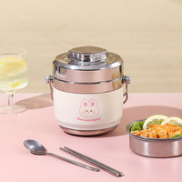 Pot et seau isolés sous vide double couche en acier inoxydable 304 de grande capacité Boîte à lunch isolée pour adultes et étudiants avec couvercle en PP