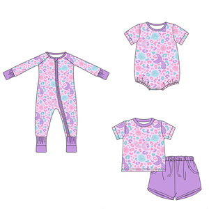 Bán Buôn Tùy Chỉnh Đồ Họa In Tre Weiwei Spandex Trẻ Sơ Sinh Bé Kid Cậu Bé Cô Gái Dây Kéo Gấp Bìa Pyjama Ngủ Quần Áo - Product Image 1