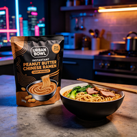 Nouilles Ramen Instantanées 200g Saveur Beurre de Cacahuète Non Frit, Marque Privée OEM, Vente en Gros, Fournisseur Asiatique