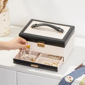 High Quality Multifunctional Jewelry Storage <b>Box</b> for Rings Necklaces Bracelets <b>Earrings</b> Cortex Material Made in China - Product Image 2