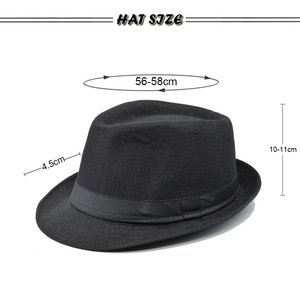 Chapeau Fedora personnalisé en lin uni pour homme, style gentleman britannique, en coton et lin, chapeau <span class=keywords><strong>haut</strong></span> <span class=keywords><strong>de</strong></span> <span class=keywords><strong>forme</strong></span> tendance - Product Image 4
