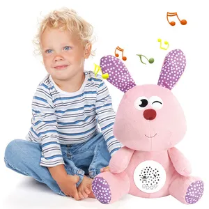 Oreiller lavable en peluche pour bébé, jouet aide à dormir, veilleuse, calme, Projection musicale, peluche Animal, pour nouveau-né, promotion