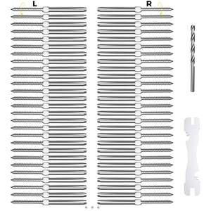 Tornillos <span class=keywords><strong>de</strong></span> unión <span class=keywords><strong>de</strong></span> acero inoxidable para cable <span class=keywords><strong>de</strong></span> 3/16 pulgadas con rosca derecha e <span class=keywords><strong>izquierda</strong></span> para postes <span class=keywords><strong>de</strong></span> madera - Product Image 1