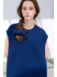 100% Pure Cashmere Sleeveless Vest Women Oversized Crew Neck <strong>Longline</strong> Knitwear Elegant Warm Winter Layering Pullover <strong>Jumper</strong> Top - Product Image 4