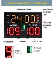 Tableau de pointage LED sans fil télécommandé Intérieur 24 secondes Horloge Basketball Snooker électronique Cricket Soccer Scoreboard SDK