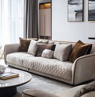 Ensemble de canapés de luxe moderne de style européen pour salon, en velours gris, avec fonction inclinable et pieds en métal, pour coin.