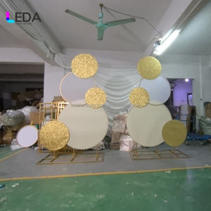 Lida ห่วงโลหะติดผนังทรงกลม LED สีสันสดใสสำหรับงานแต่งงาน - Product Image 1