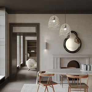 Pantalla de lámpara de cuerda de paja tejida a mano, forma de campana, 5 mm, estilo minimalista ecológico para decoración de dormitorio, cafetería, hotel - Product Image 3