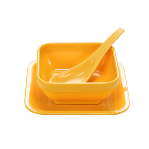 Juego de tazones de postre estilo Hong Kong, tazón cuadrado de melamina con cuchara para sopa dulce, ensalada de frutas, bola de taro, bebida fría, uso en fiestas - Product Image 1