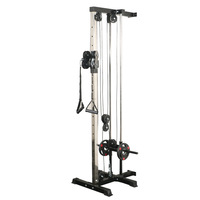 Machine de musculation multifonctionnelle Powerfit à câble unique pour tirage vertical, construction en acier noir, pour entraînements de bras et de corps