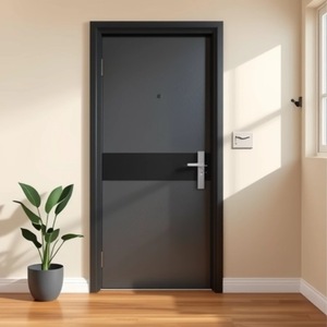 Porte battante en fer de style industriel Sofia, gris foncé, antivol, durable, porte complète, ouverture simple ou double - Product Image 1