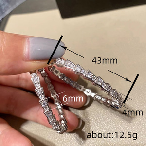 Orecchini Pendenti Geometrici alla Moda con Zirconi per Donne, Accessorio di Gioielleria Trendy - Product Image 3