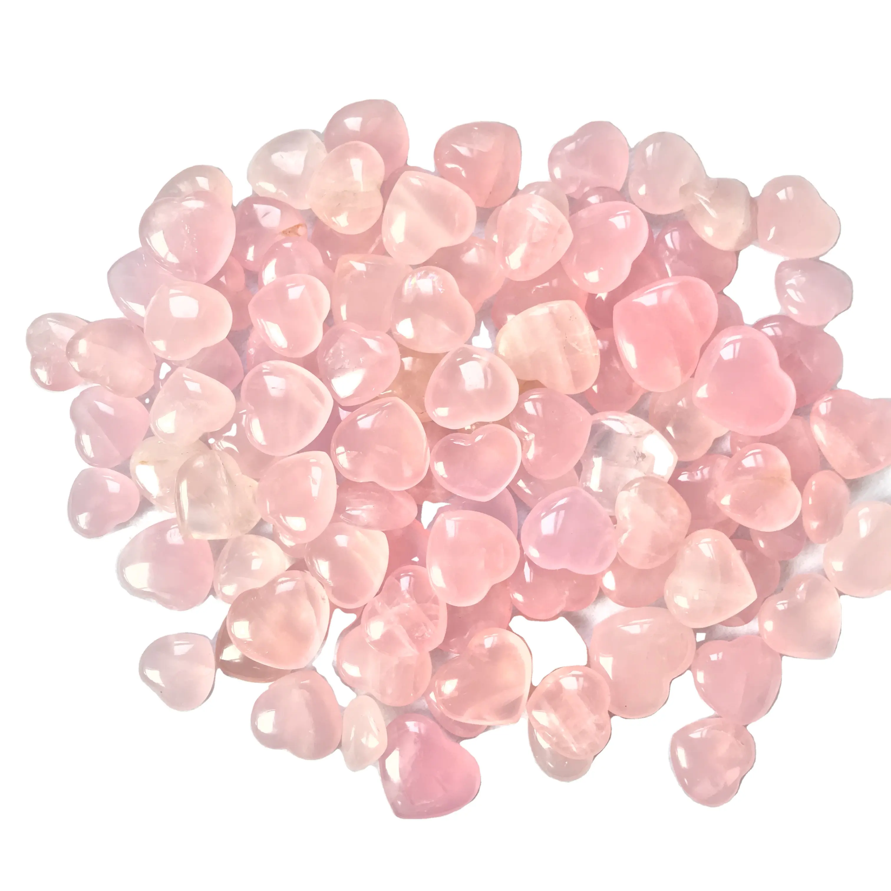 Natuurlijke Rozenkwarts Hart Vormige Roze Crystal Hart Voor Gift