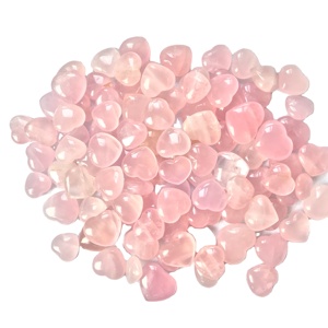 Cœur <span class=keywords><strong>Rose</strong></span> <span class=keywords><strong>Quartz</strong></span> naturel en forme de cœur, accessoire de mode, cadeau idéal - Product Image 1