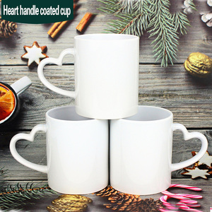 Tasses à sublimation magiques en céramique blanche avec poignée en forme de cœur pour café, thé, eau, latte – Tasses chauffantes de 11 oz pour sublimation - Product Image 2