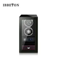 IBBETON Boîte à montres automatiques de luxe avec remontoir, coffre-fort, moteur Mabuchi, écran tactile LCD, accessoires de montre en bois