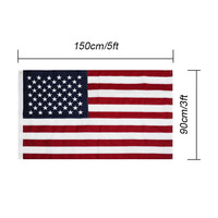 Drapeaux et bannières personnalisés brodés en gros, drapeau américain en nylon pas cher avec des rayures cousues et des étoiles brodées, drapeau américain