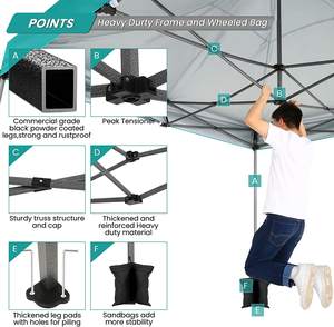 Altıgen çelik katlanır <span class=keywords><strong>Gazebo</strong></span> rüzgar geçirmez Pop-Up gölgelik çadır kapalı etkinlikler taraflar reklam promosyonlar hediyeler için PVC kapak ile - Product Image 6