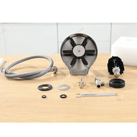 Lave-tasses rotatif de type presse, brosse de nettoyage et rinçage pour verres, en acier inoxydable, fonctionnel, de luxe, extensible