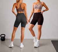 Shorts de yoga sans coutures pour le sport, taille haute, extensibles dans 4 directions, compression, coupe ajustée, sans effet camel toe, taille non roulante, pour le rehaussement des fessiers