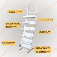 Support robuste à 6 couches, stable et durable, support de vente de produits en métal avec publicité